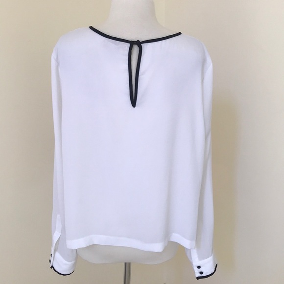 41 HAWTHORN white sheer long sleeve top with lace - Picture 4 of 8